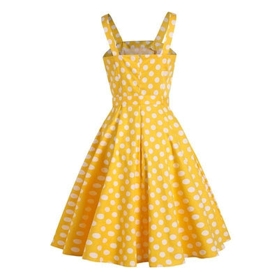 Abito A Pois Giallo Anni '50