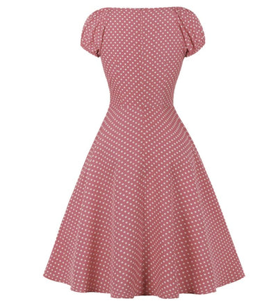 Abito A Pois Rosa Anni '50