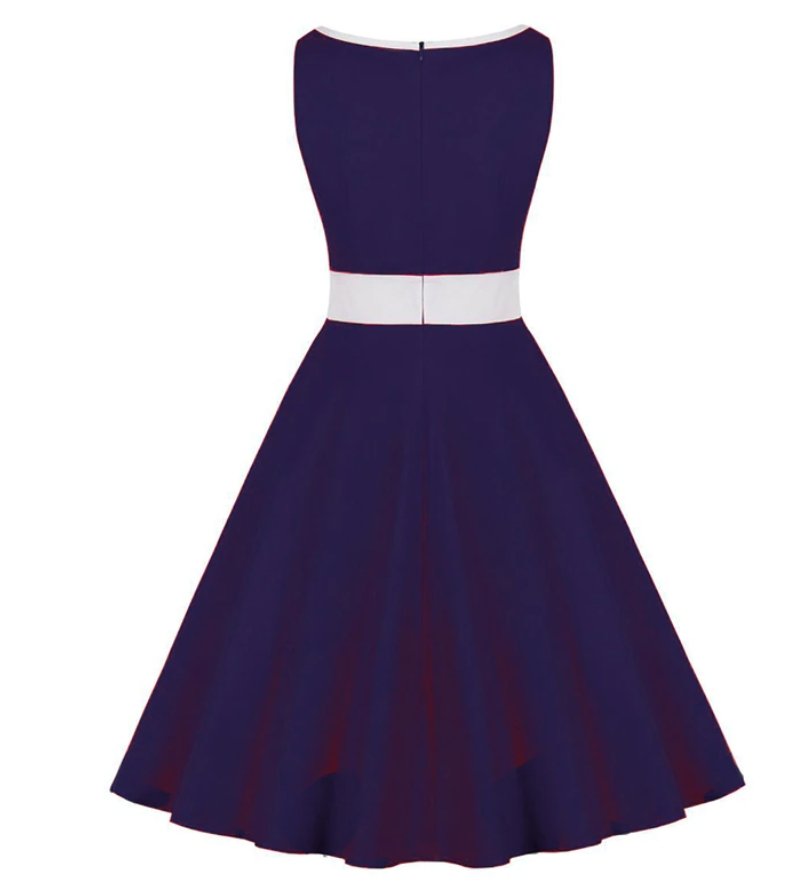 Abito Da Cerimonia Anni '50 Blu Navy