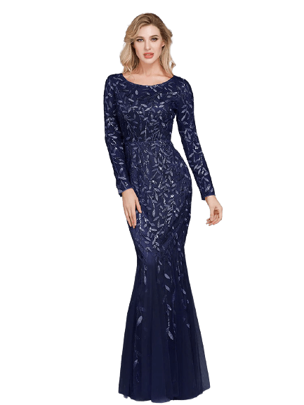 Elegante Abito Da Sera Blu Navy Gatsby