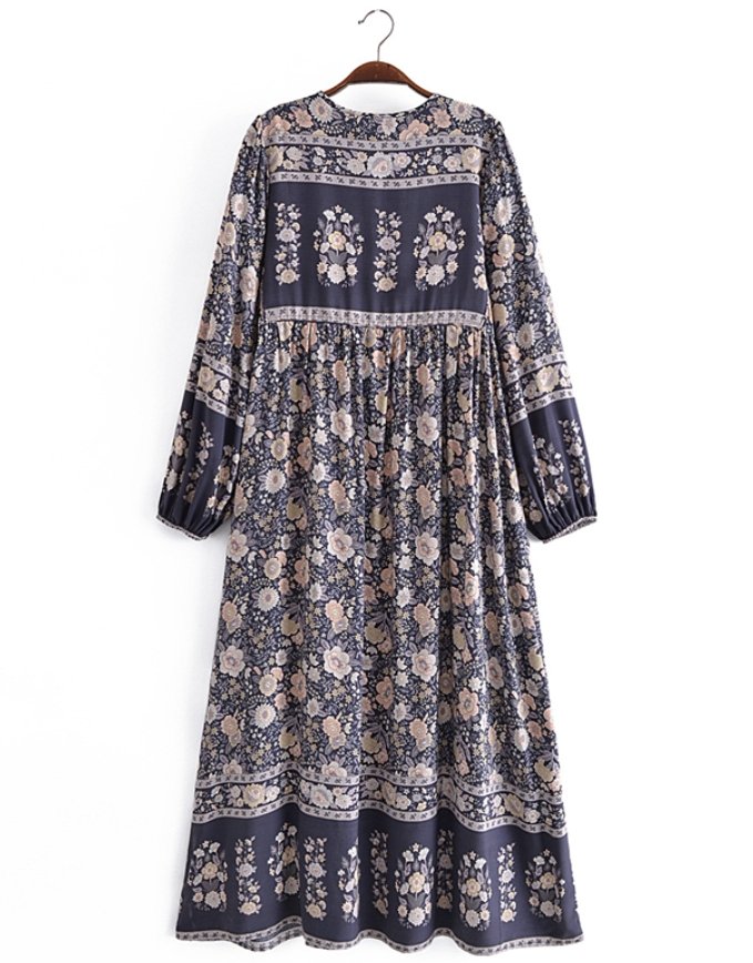 Abito A Trapezio Floreale Anni '70