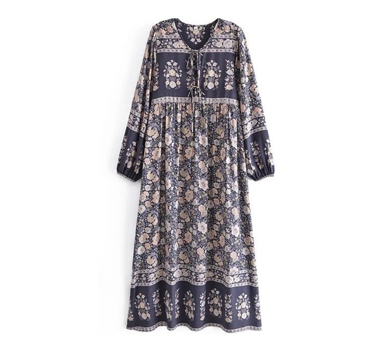 Abito A Trapezio Floreale Anni '70