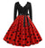 Abito Svasato Vintage Rosso A Pois Neri
