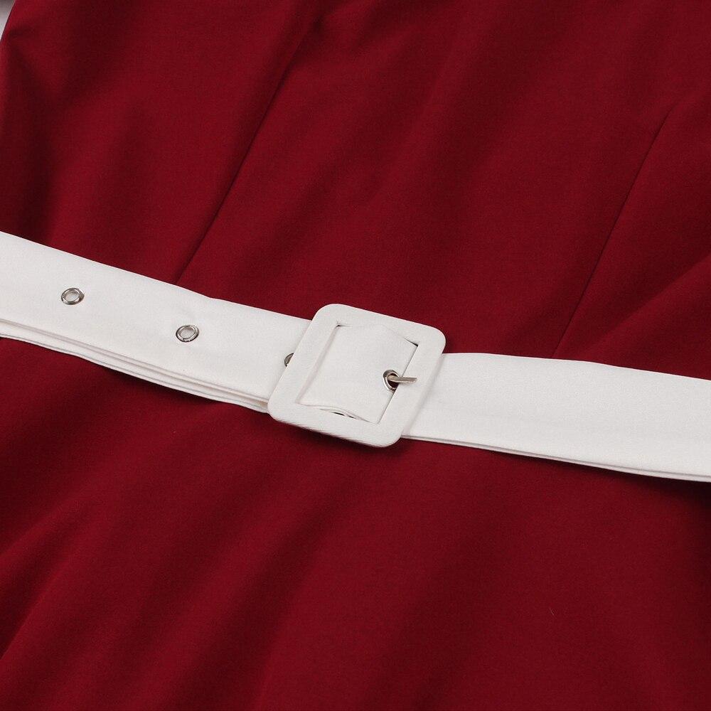 Abito Anni Cinquanta Rosso Con Colletto Alla Peter Pan