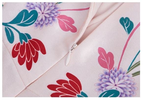 Abito Floreale Anni '40 Rosa