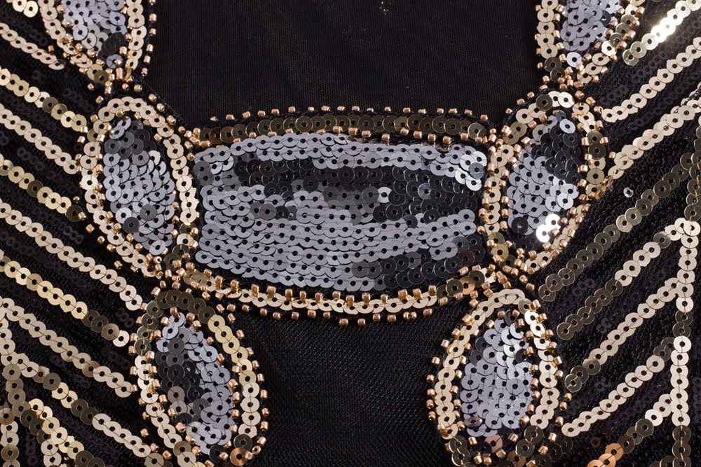 Abito Gatsby Corto Nero E Oro