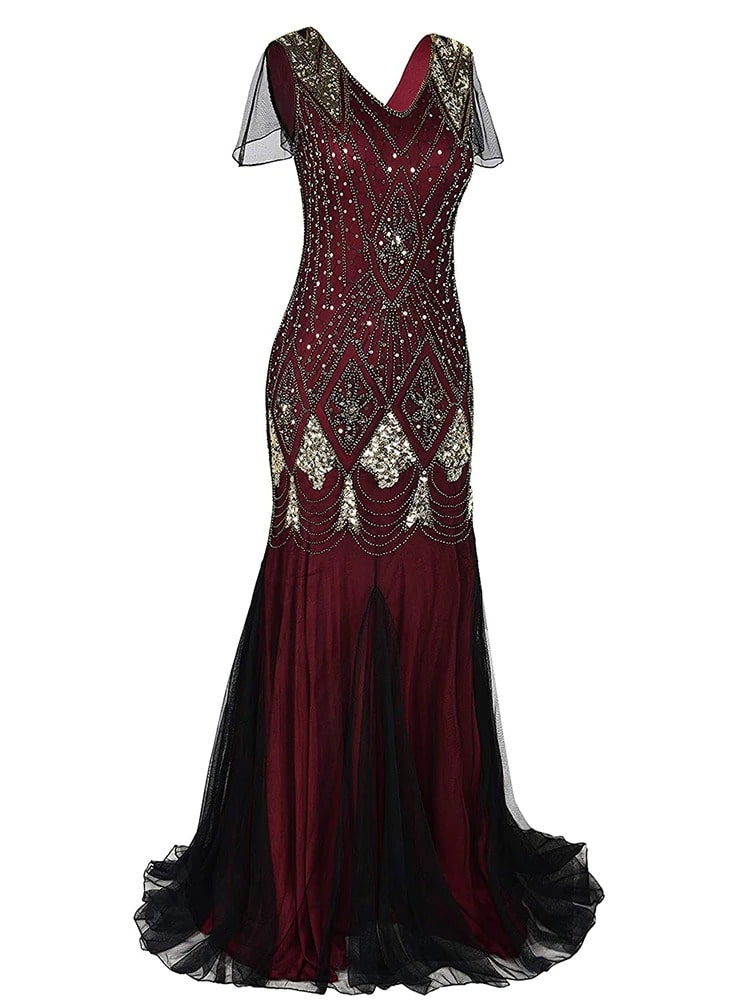 Abito Gatsby Lungo Haute Couture Bordeaux