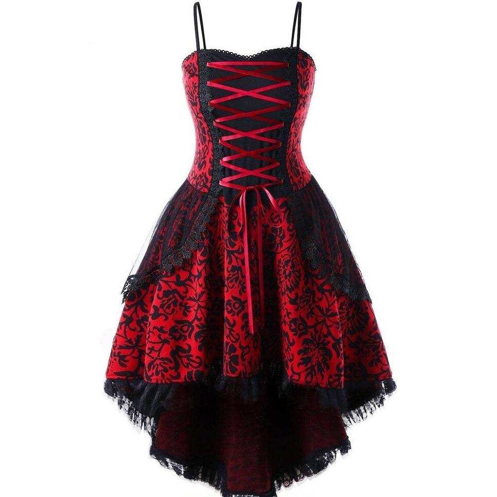 Abito Gotico Vintage Anni '50 Rosso
