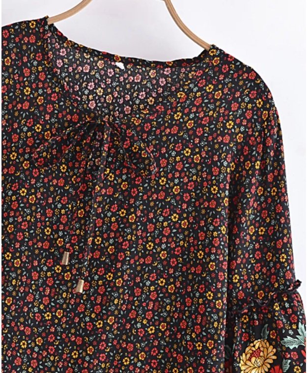 Abito Hippie Nero Anni '70