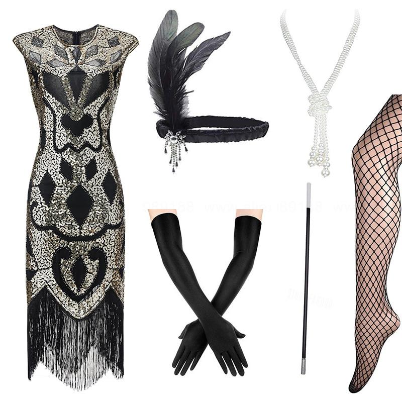 Abito Ispirato Agli Anni '20 Oro