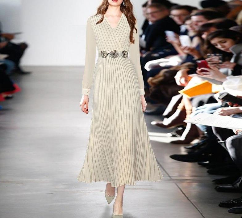 Maxi Abito Beige Anni '40