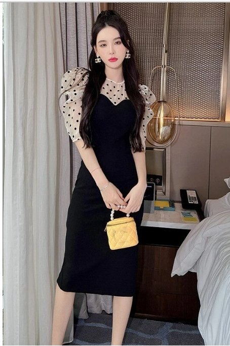 Abito Midi Vintage A Pois