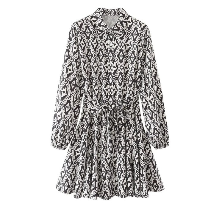 Abito Da Donna In Bianco E Nero Anni '70