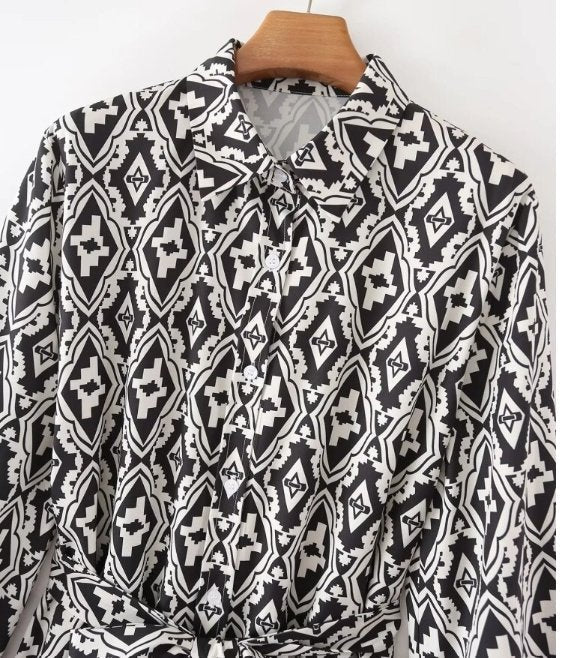 Abito Da Donna In Bianco E Nero Anni '70