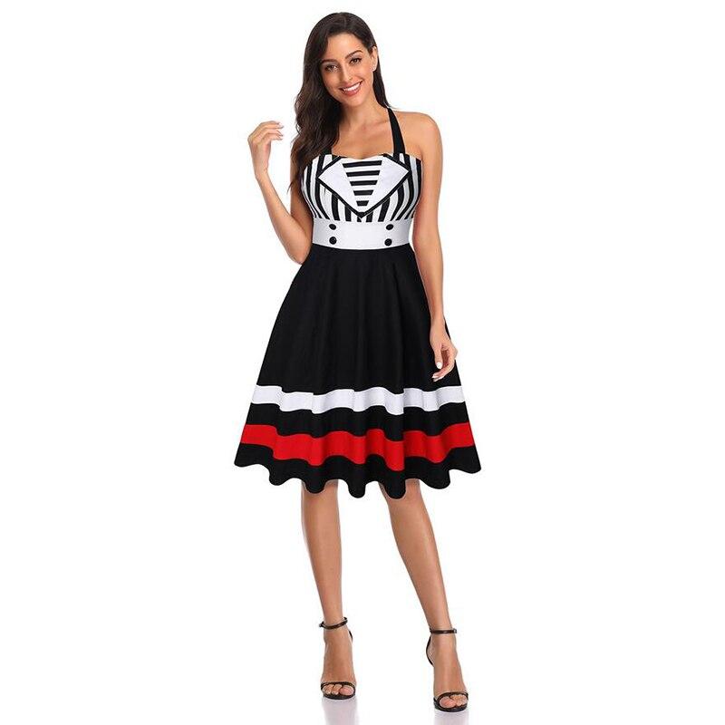 Abito Pin Up A Righe Anni '50