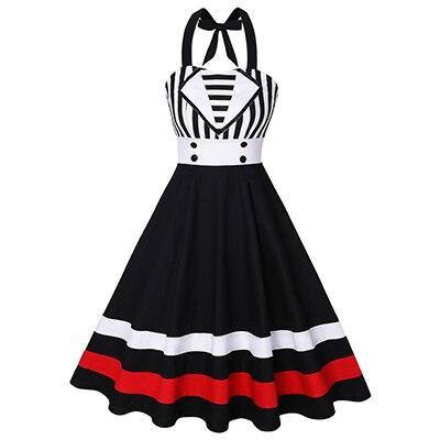 Abito Pin Up A Righe Anni '50