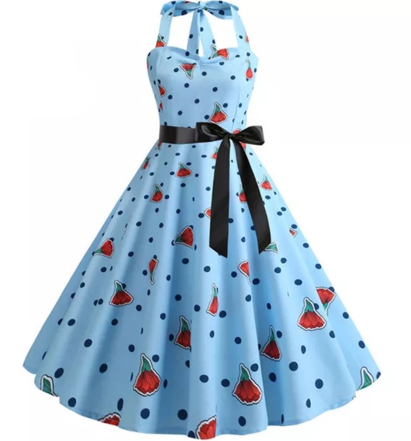 Abito Retrò Con Cintura