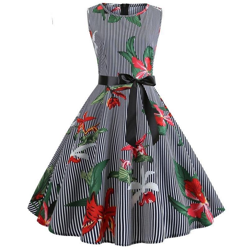 Abito Retrò A Righe