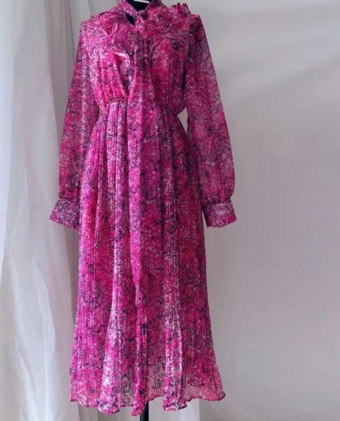 Abito Retrò In Pizzo Viola