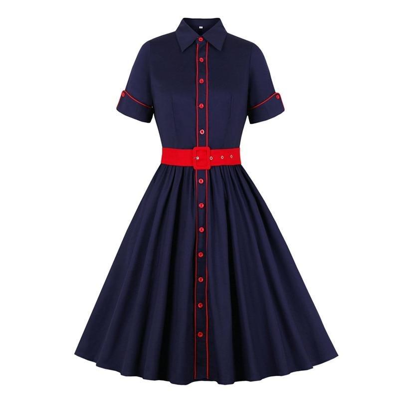 Abito Rockabilly Blu Navy