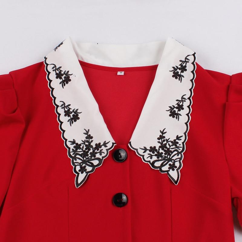 Abito Rosso Anni '50 Con Collo Largo