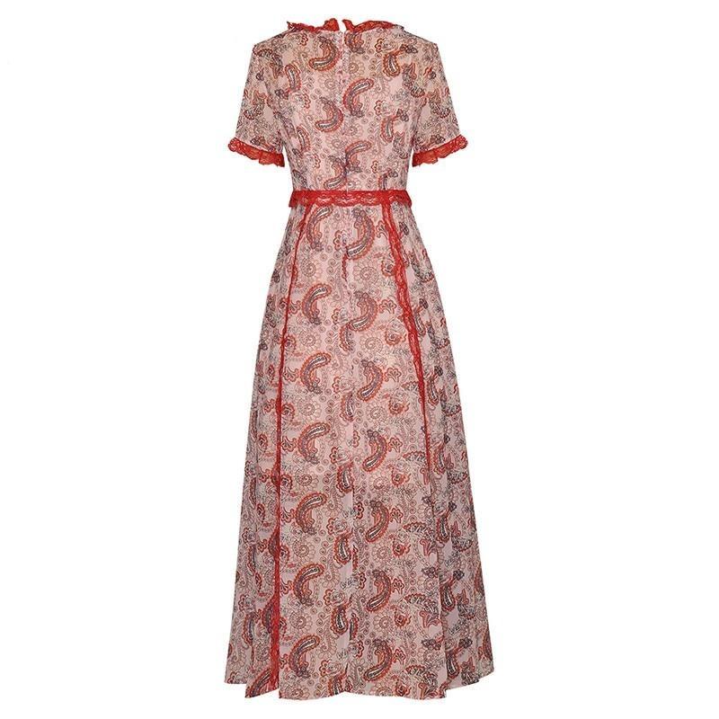 Abito In Pizzo Vintage Rosso