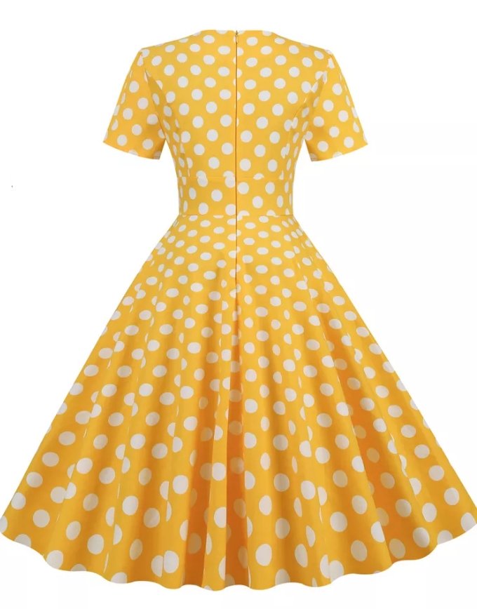 Abito Stile Vintage Anni '50 Giallo