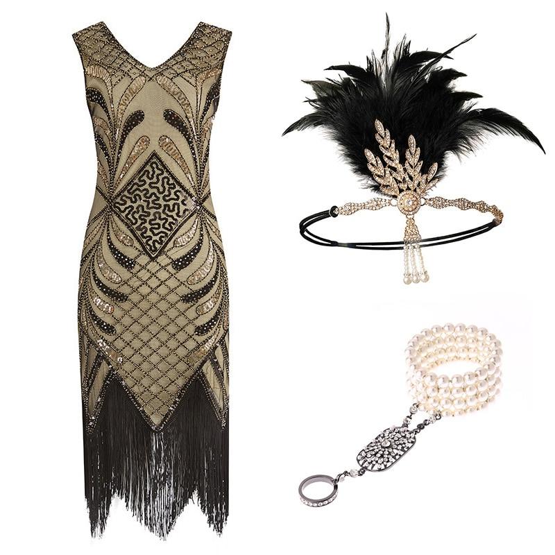 Abito Stile Gatsby Champagne Anni '20