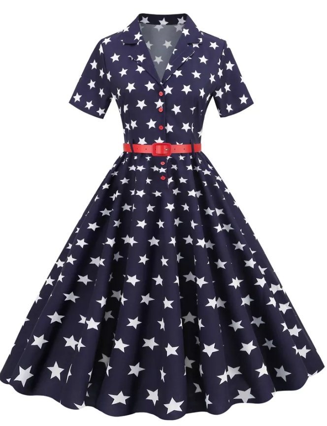 Abito Stile Anni '60 Da Donna Blu Royal