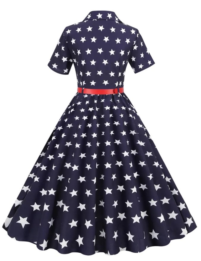 Abito Stile Anni '60 Da Donna Blu Royal