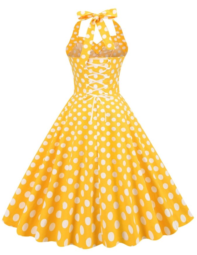 Abito Svasato Anni '50 A Spalla Scoperta