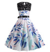Abito Vintage A Trapezio A Fiori Blu