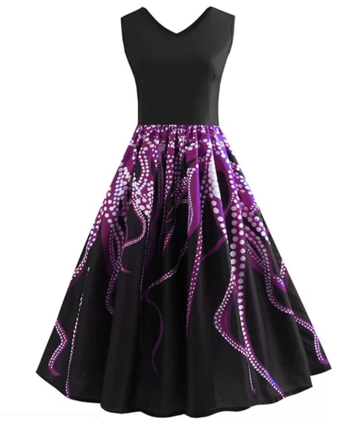 Abito Vintage A Trapezio Senza Maniche