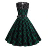 Abito Vintage A Trapezio Verde E Nero
