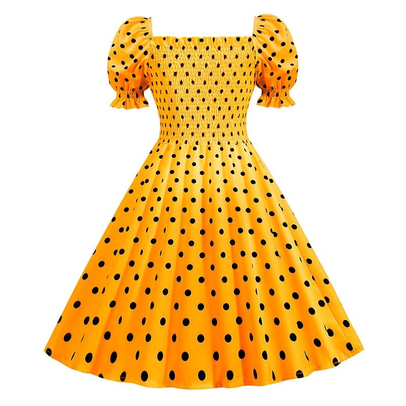 Abito Stile Anni '50 Giallo