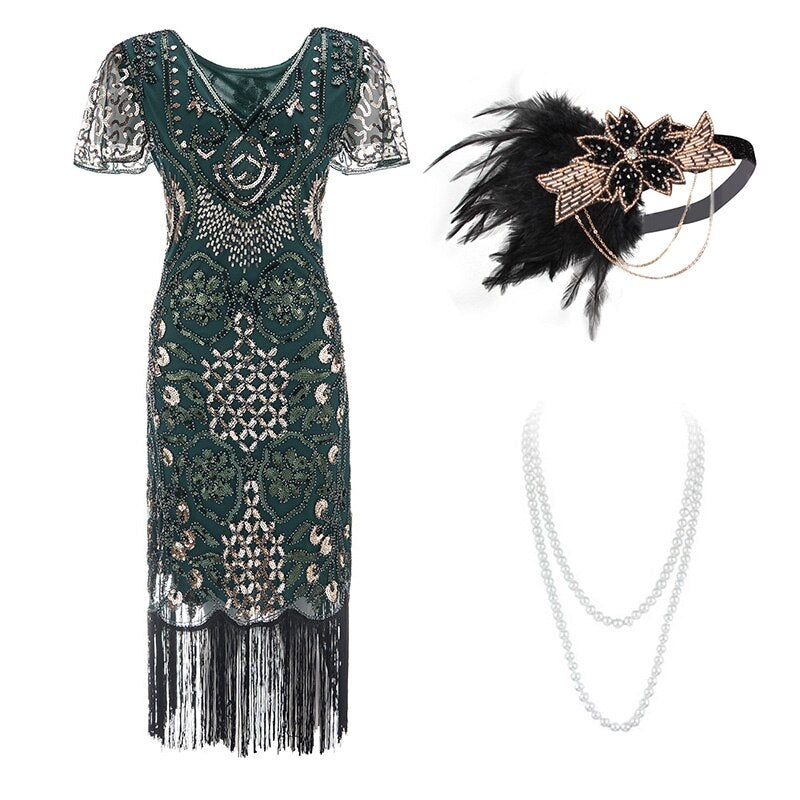 Abito Da Festa A Tema Anni '20 Verde