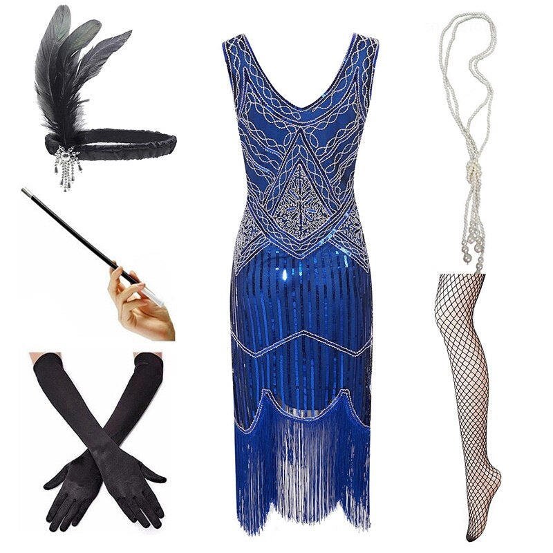 Abito Vintage 1920 Blu