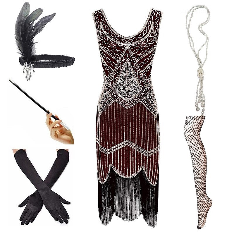 Abito Bordeaux Vintage 1920