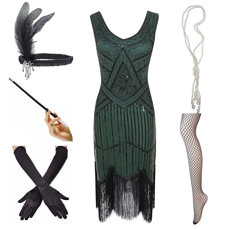 Abito Vintage 1920 Verde