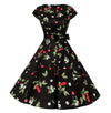 Abito Vintage Anni '50 Ciliegie Nere