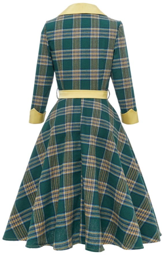 Abito 3/4 A Righe Vintage