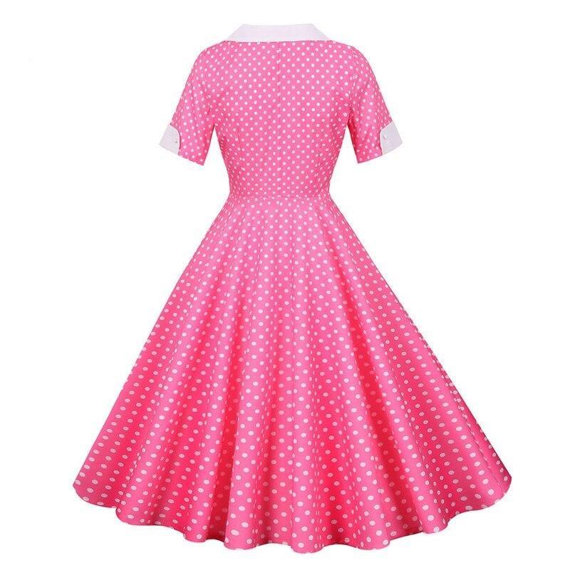 Abito Vintage A Pois Rosa Anni '50