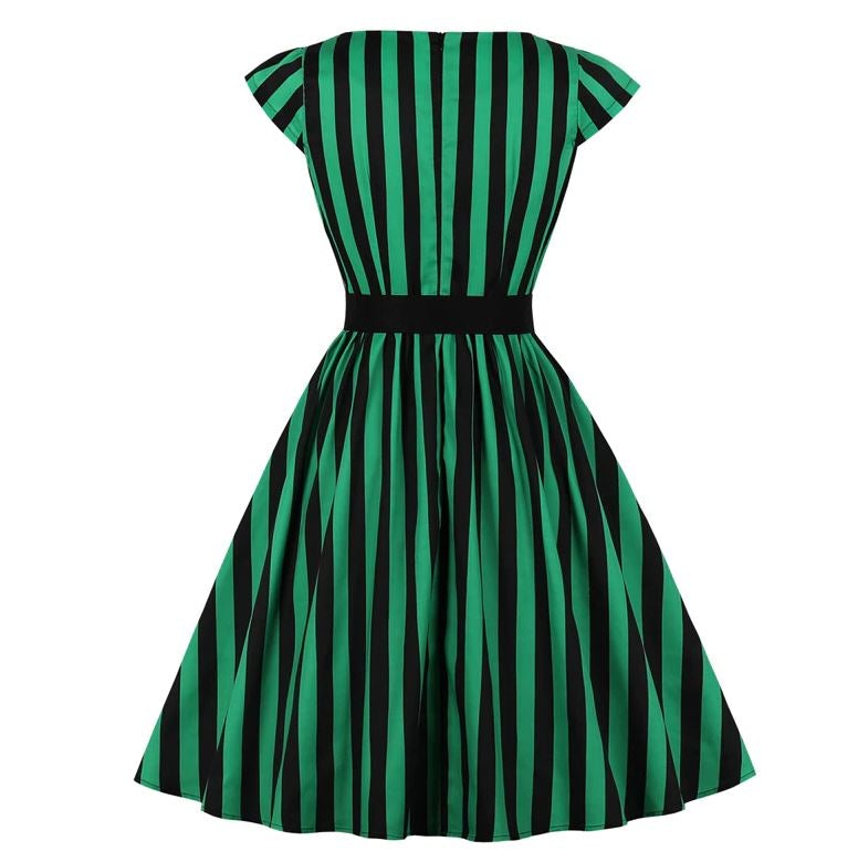 Abito Vintage Anni '50 A Righe Taglie Forti