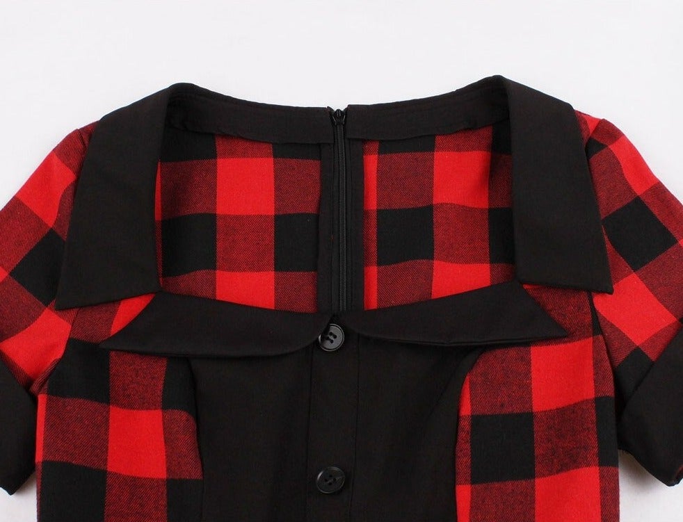 Abito Vintage Rosso Taglie Forti Anni '50