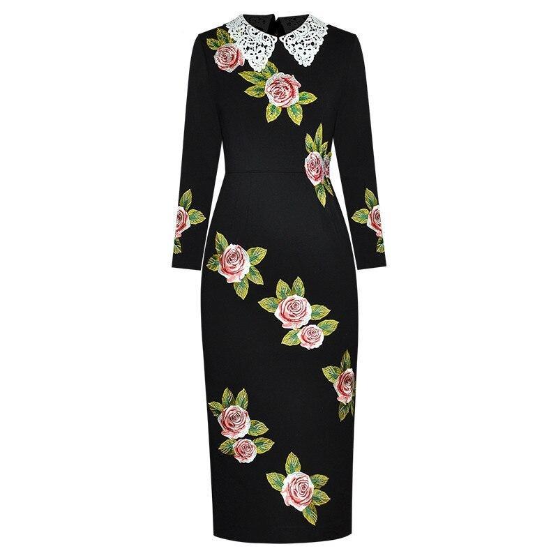 Abito Vintage Anni '40 Con Grandi Rose