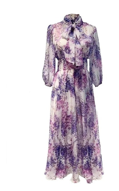 Abito Vintage Lungo Color Lavanda Anni '40