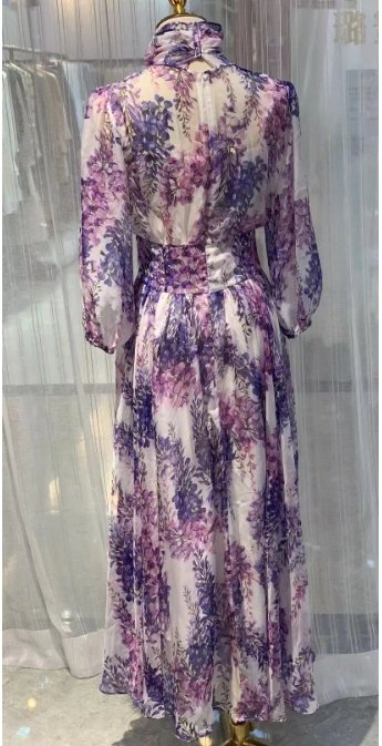 Abito Vintage Lungo Color Lavanda Anni '40