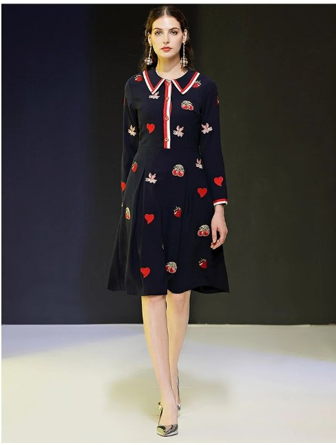 Abito Da Sera Blu Navy Vintage Anni '40