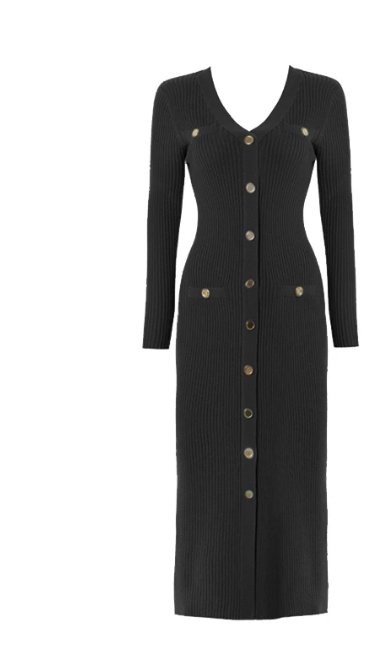 Abito Aderente Nero Vintage Anni '40