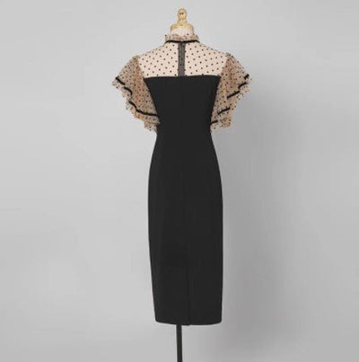 Abito Nero A Vita Alta Vintage Anni '40